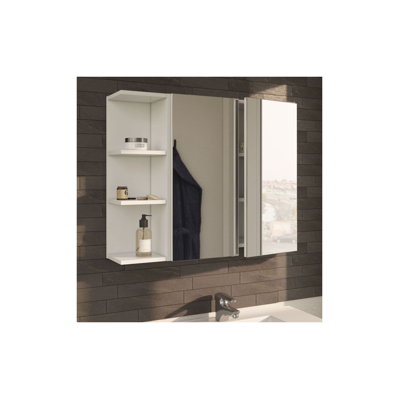 Camerinos para cuarto de baño, una mezcla entre espejo y armario colgante  para baños