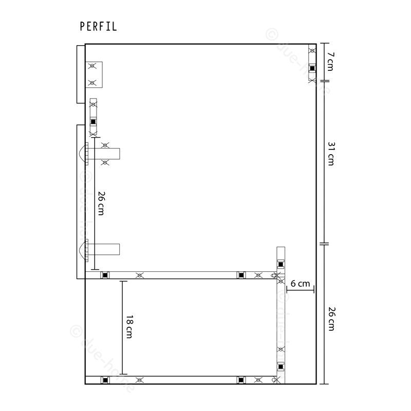 Mueble de baño con espejo Cotton 2 puertas