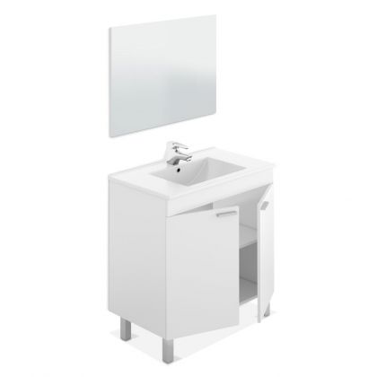 Mueble de baño con espejo LC1 80 2 puertas
