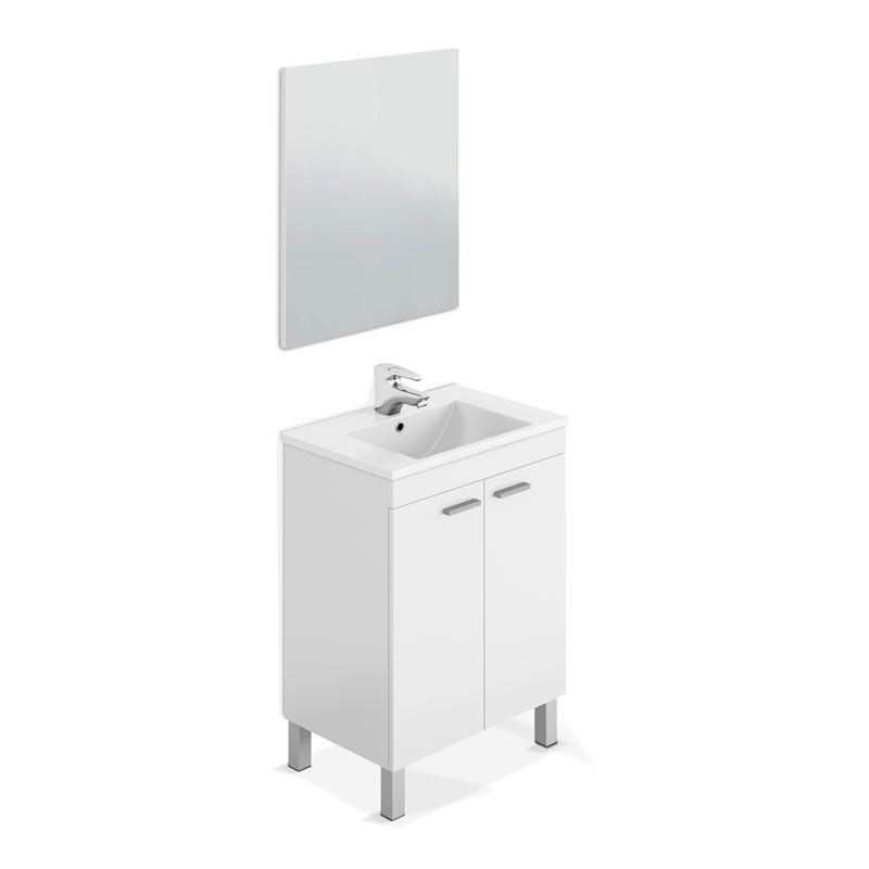 Mueble de baño con espejo LC1 60 2 puertas