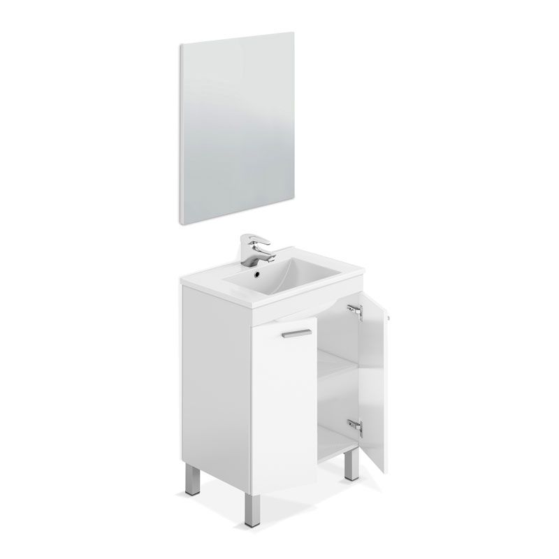 Mueble de baño con espejo LC1 60 2 puertas