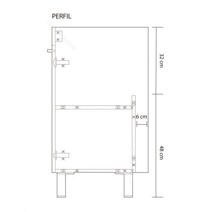 Mueble de baño con espejo LC1 60 2 puertas