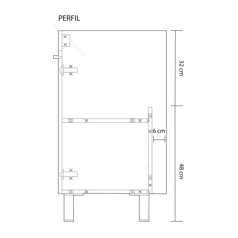 Mueble de baño con espejo LC1 60 2 puertas