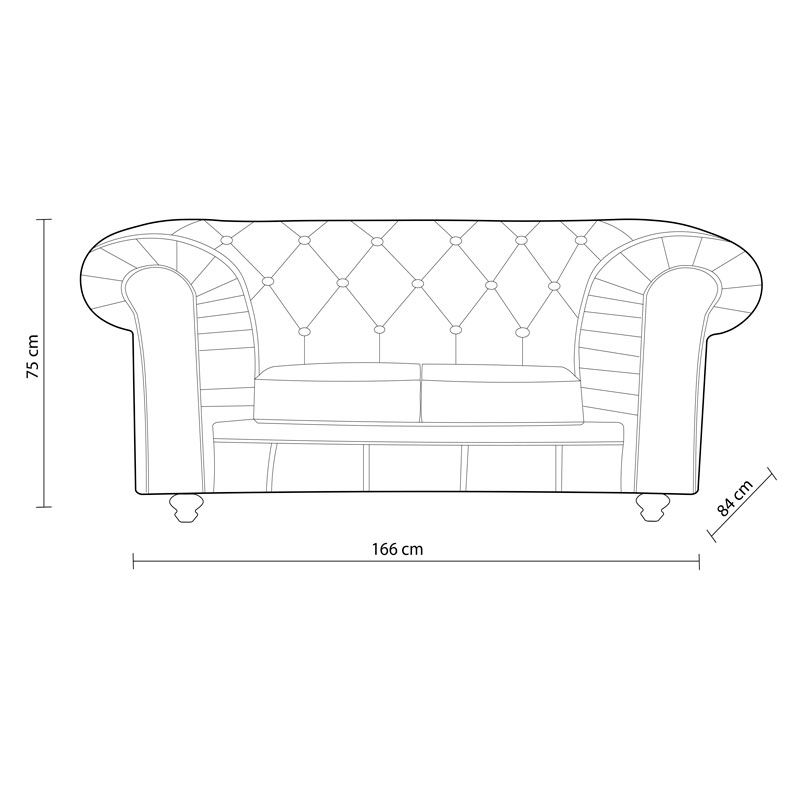 Sofá Chester 2 plazas Tejido