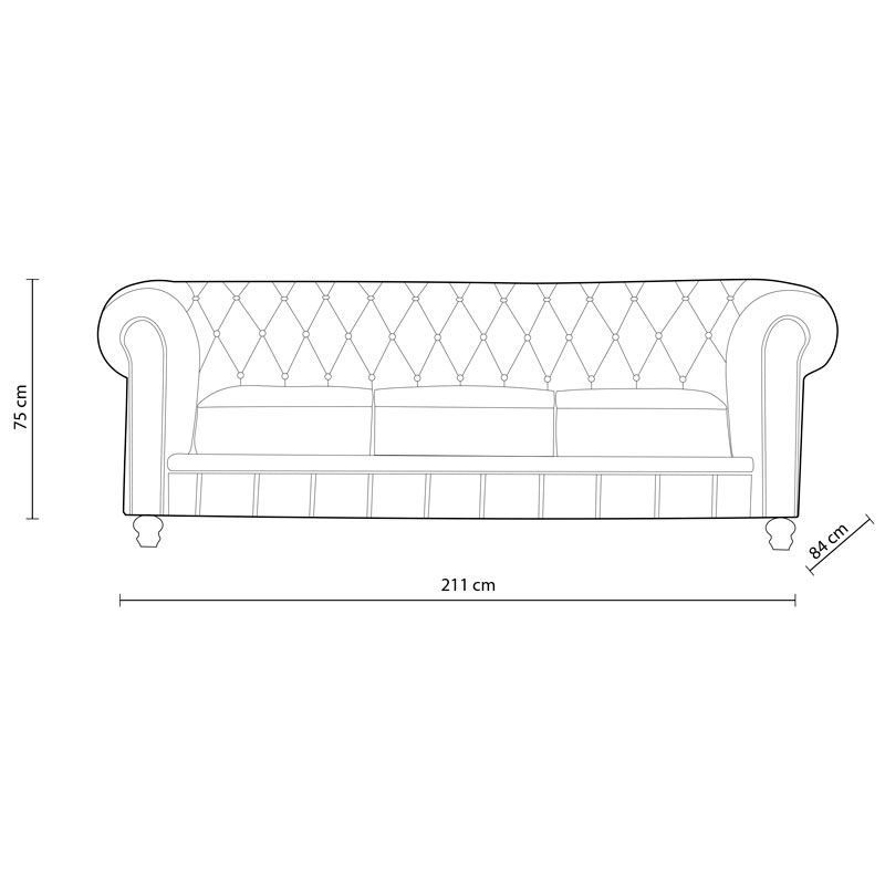 Sofá Chester 3 plazas Símil Piel