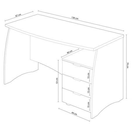 Mesa de escritorio Stil Buc 3 cajones