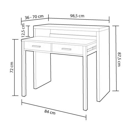 Mesa de escritorio extensible Bureau