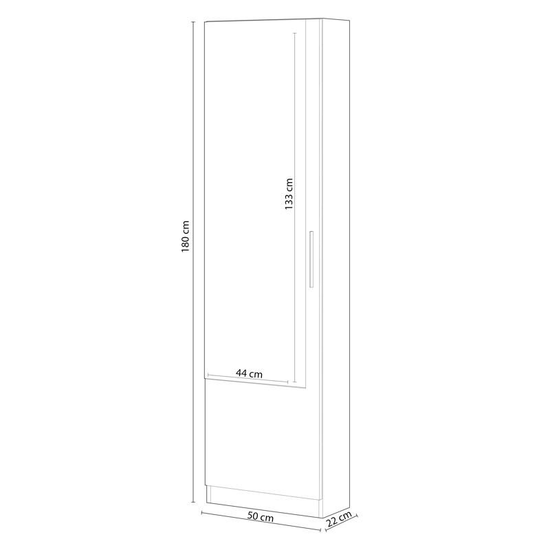 Zapatero Kristal 1 puerta