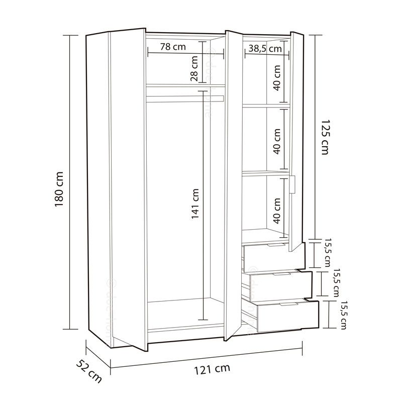 Armario Low Cost 3 puertas