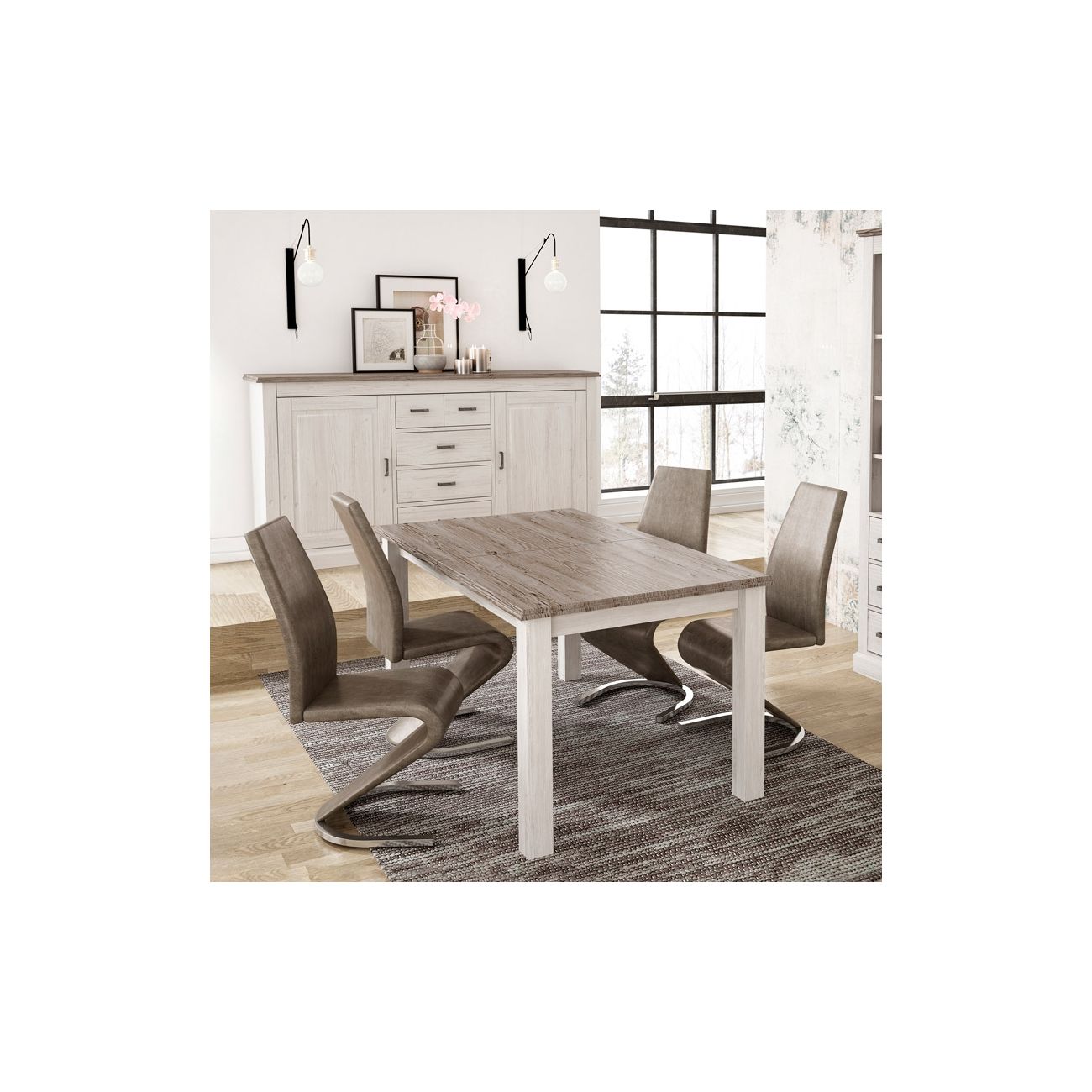 Mesa de comedor grande: 90×160 extensible a 90×234 cm – Irma