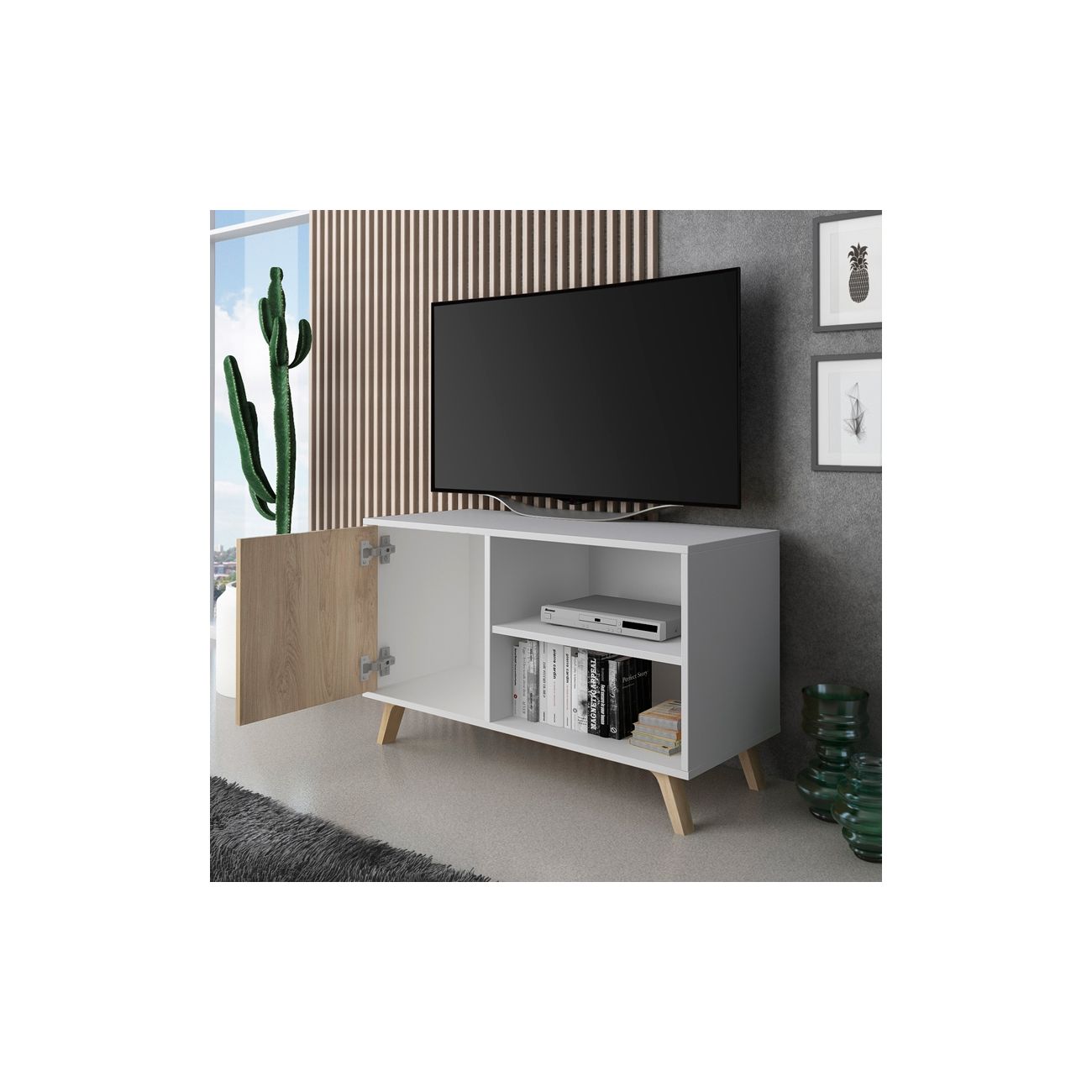 Mueble TV 100 con puerta izquierda salón comedor Modelo WIND color