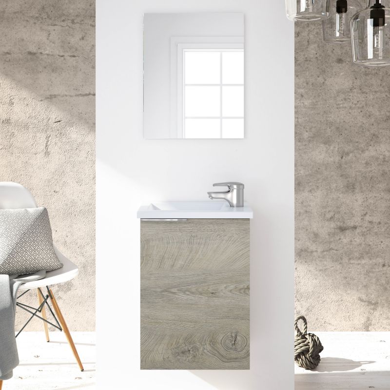 Mueble de baño Compact + Espejo y Lavabo