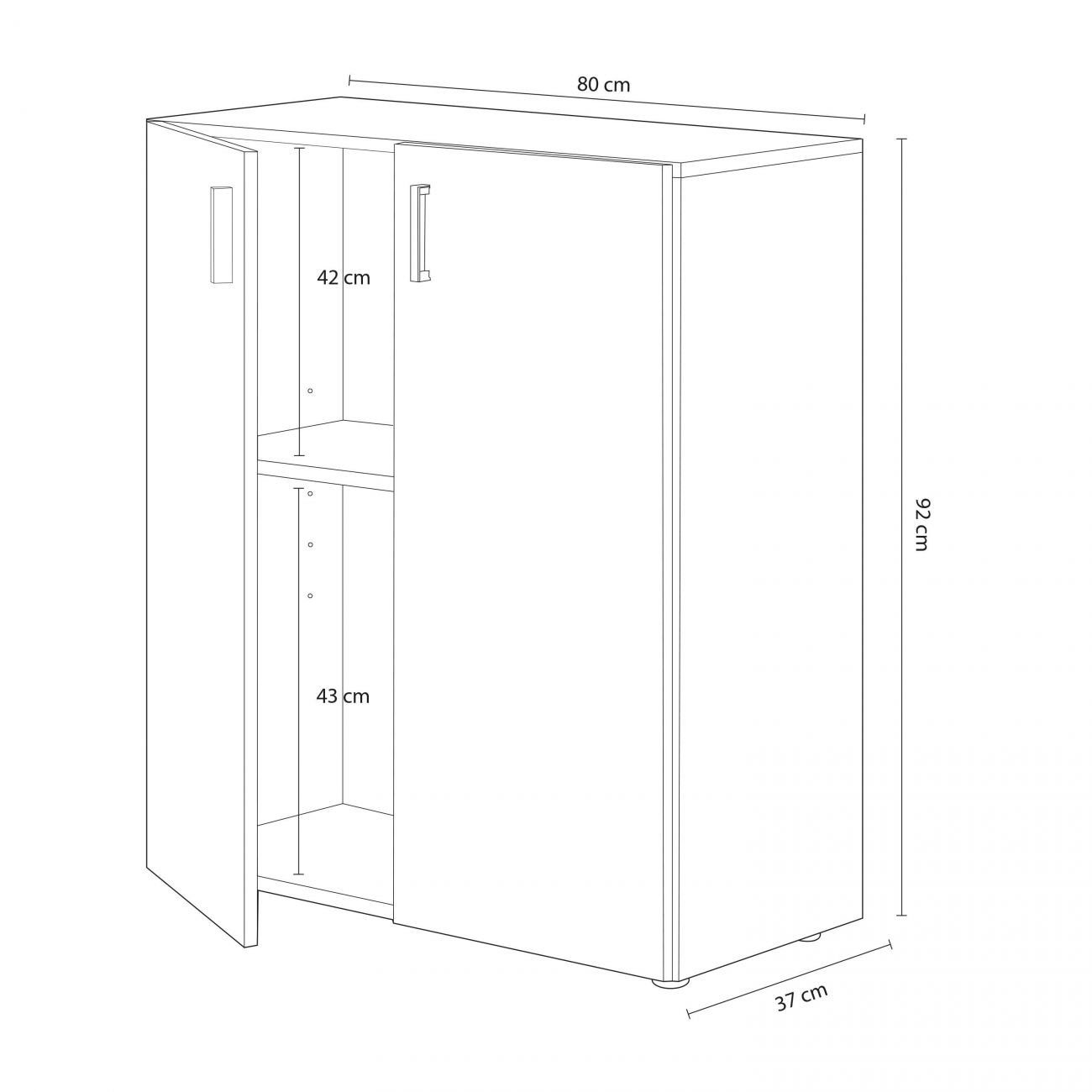 Mueble multiusos 2 puertas 8 compartimentos 80x182,5x37 cm ML-DESIGN