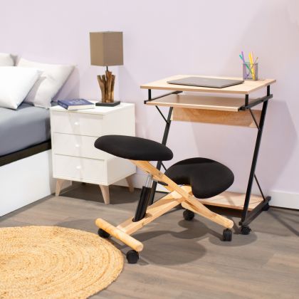 Silla ergonómica Ergochair negro madera de haya