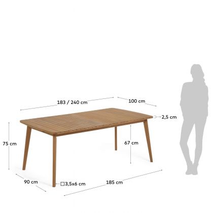 Table d'extérieur à rallonge Hanzel