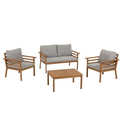 Set de exterior sofá, 2 sillones y mesa de centro Vilma