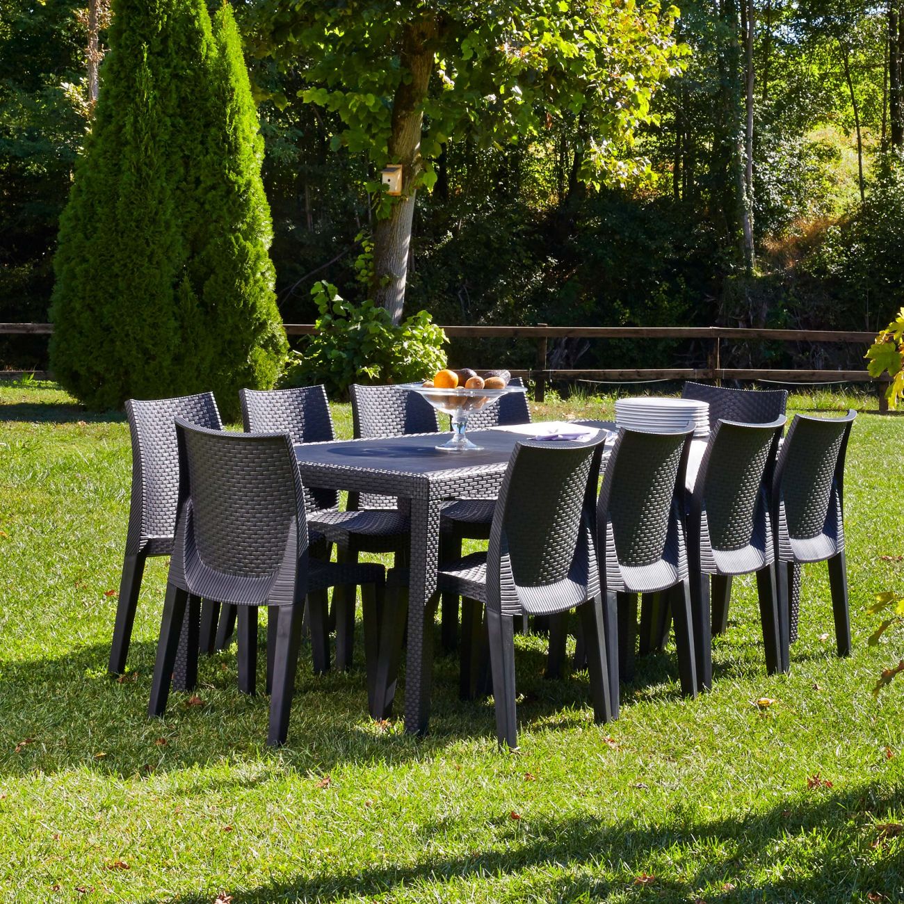 Set 4 sillas de jardín apilable de aluminio - Momma Home