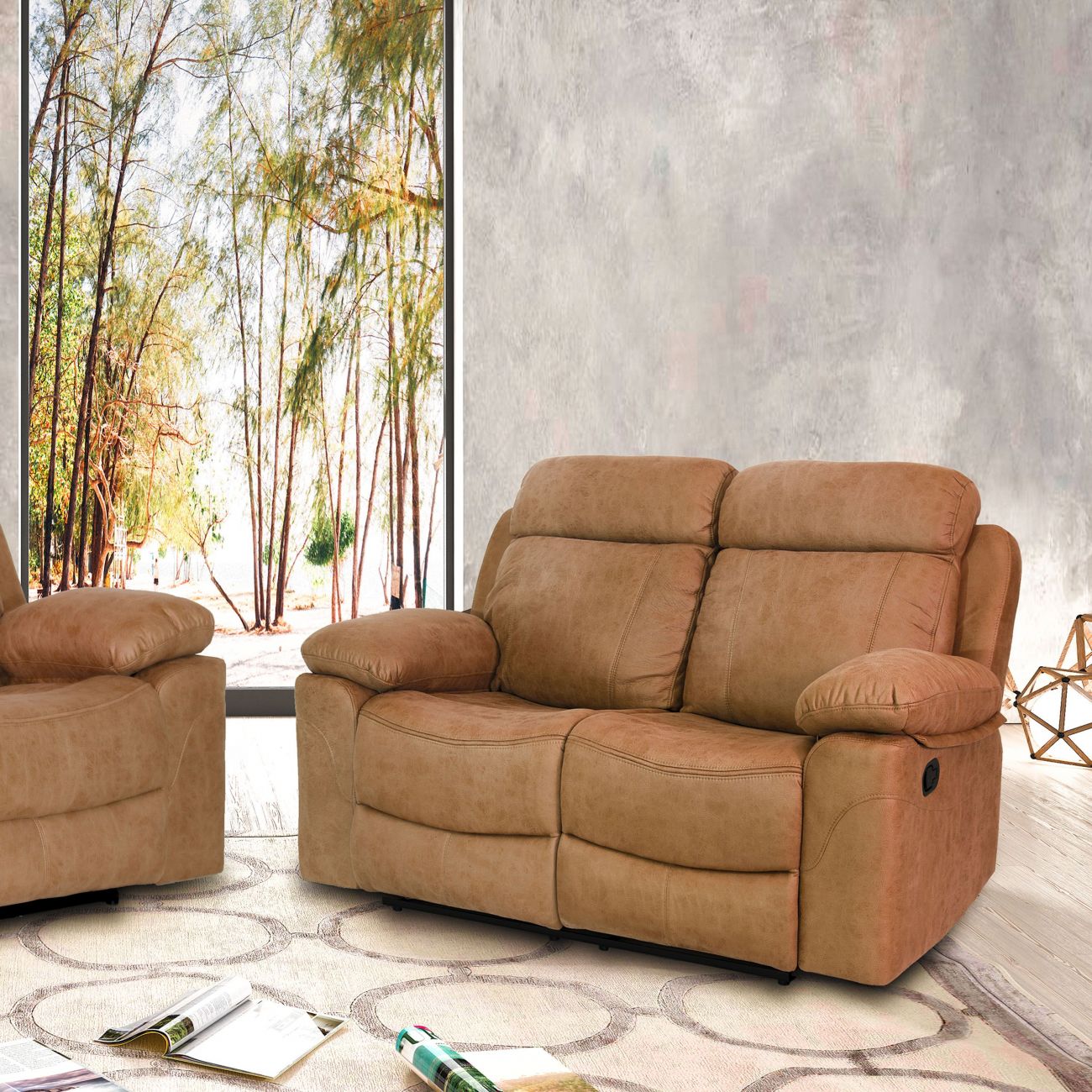 Sofá relax de 2 plazas en color marrón