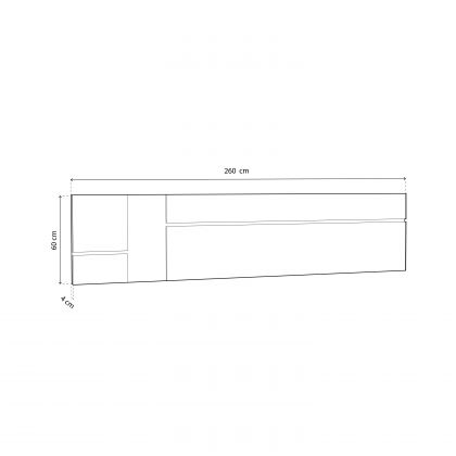 Cabeceira de cama Ataneq Air Leds