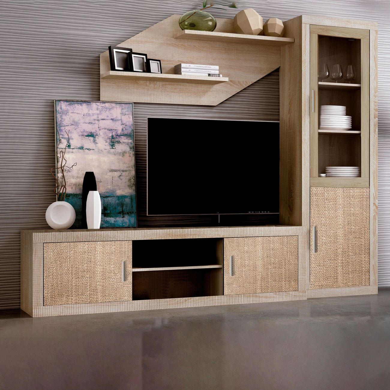 ▷ Mueble TV con estante Kikua Plus