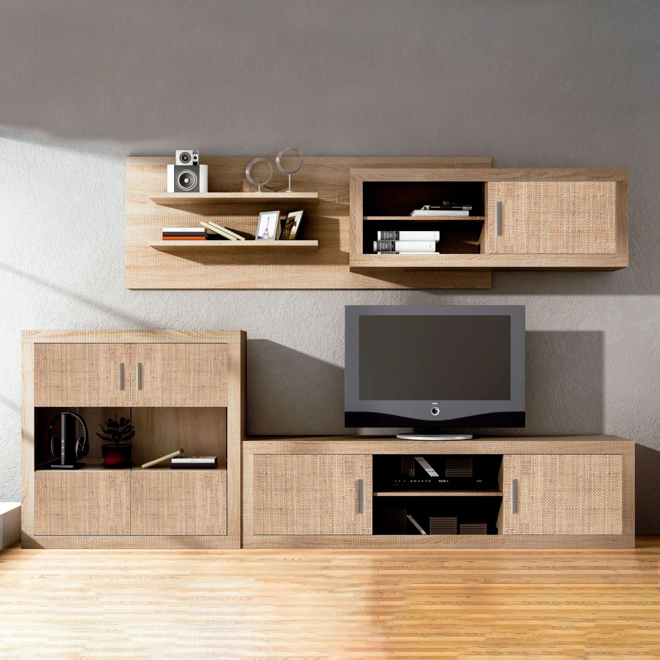 ▷ MUEBLE DE TV BAJO de diseño en madera de calidad
