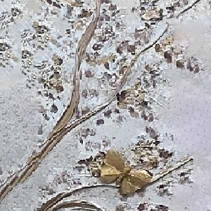 Cuadro redondo artesanal Mariposa Oro