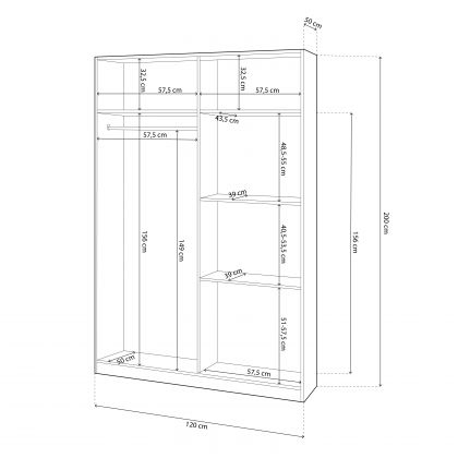 Armoire Elliot 120 2 portes coulissantes