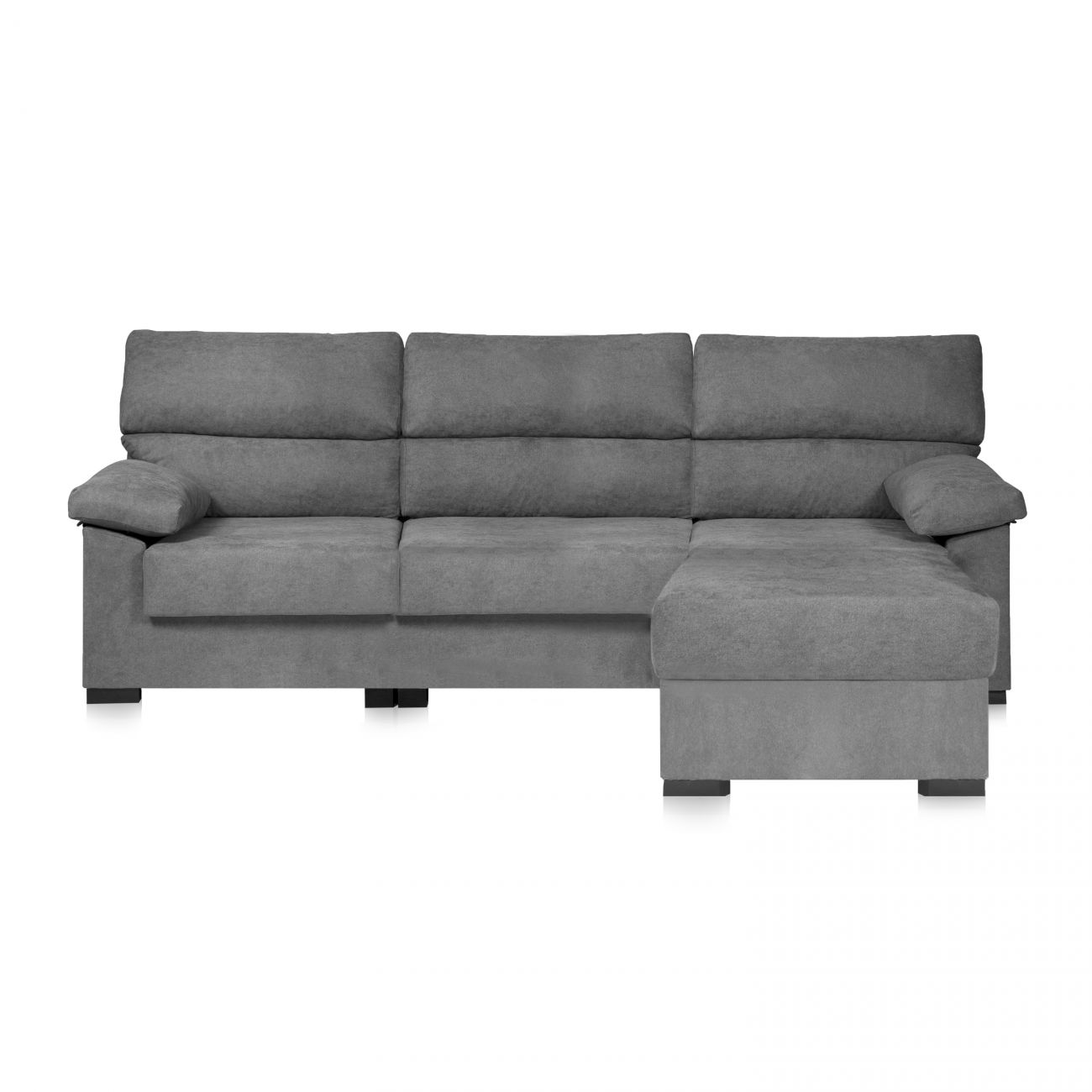 Comprar Sofá chaise longue Relax Génova 4 plazas 278 cm color cemento