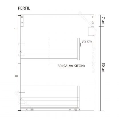 Meuble de salle de bain Aruba 2 tiroirs + miroir