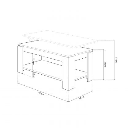 Mesa de centro elevatória Lya