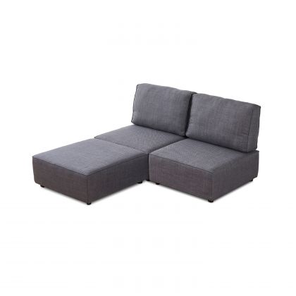 Canapé modulaire 2 places Cubiq avec chaise longue