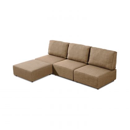 Sofá modular de 3 lugares Cubiq com chaise longue
