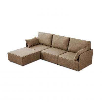 Sofá modular con chaiselongue 3 plazas y brazos Cubiq