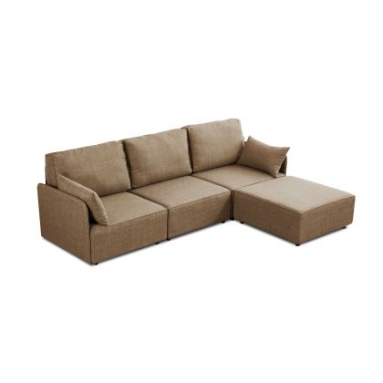 Sofá modular con chaiselongue 3 plazas y brazos Cubiq