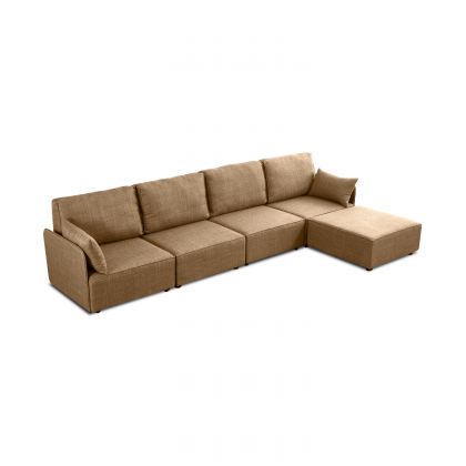 Sofá modular de 4 lugares com chaise longue e apoios de braços Cubiq