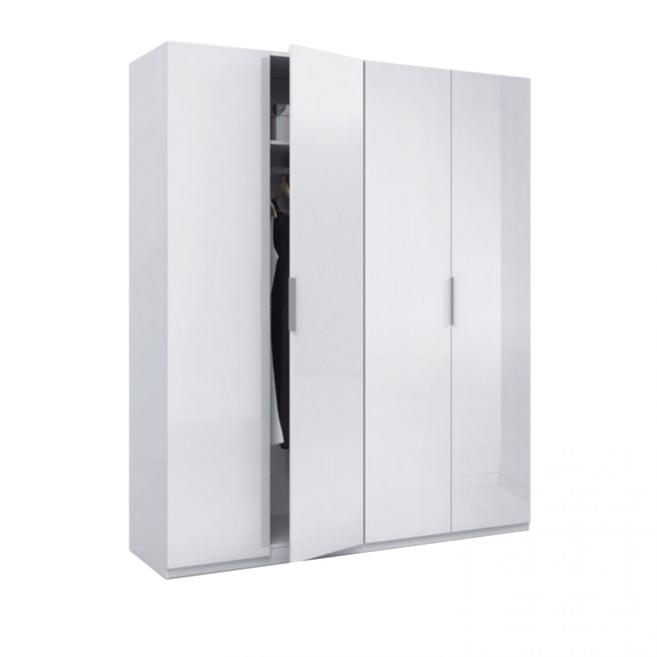 Armario almacenaje 4 puertas BASIC blanco lacado 102 x 163 cm