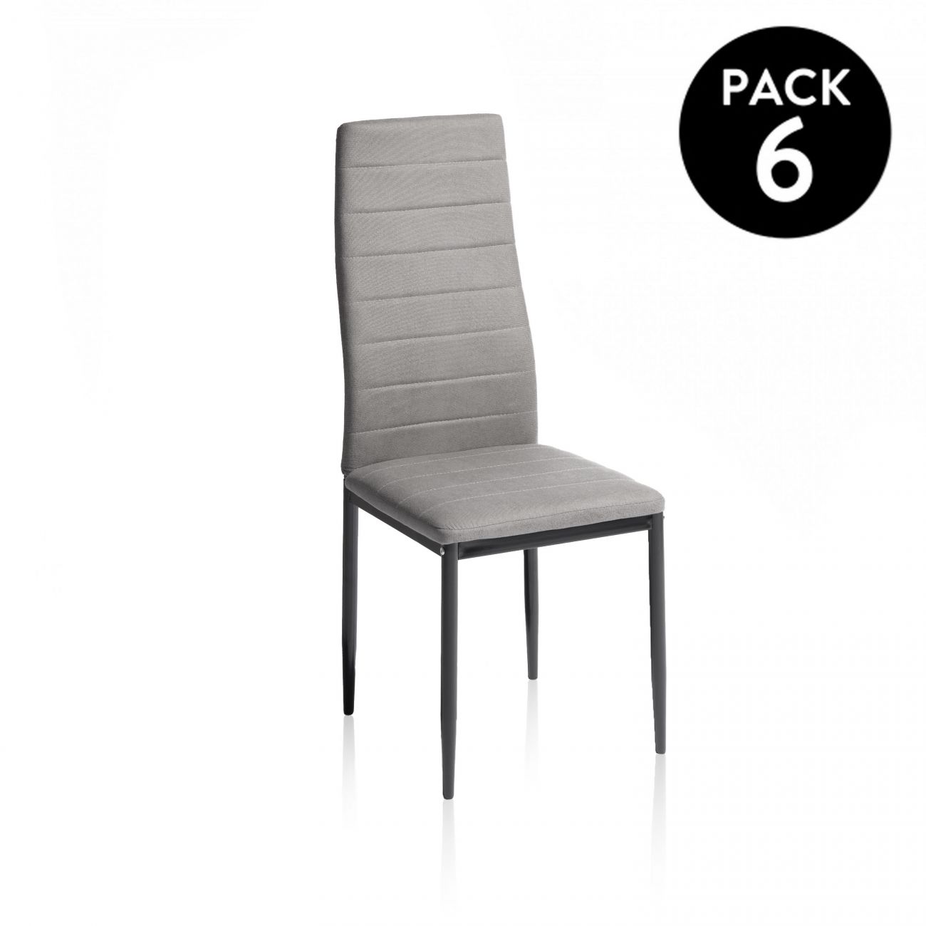 Pack 6 sillas Yuri Gris paras blancas - Conforama