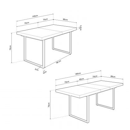 Table de salle à manger à rallonge Naturel