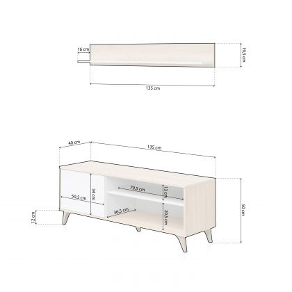 Mueble TV con estante Kikua Plus