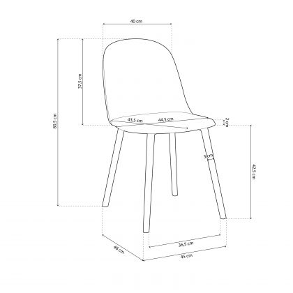 Pack 4 sillas de comedor Sabra