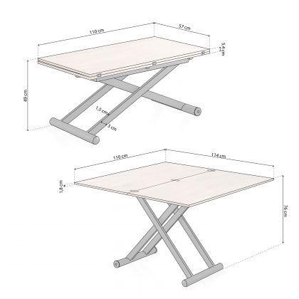 Table basse extensible Katia