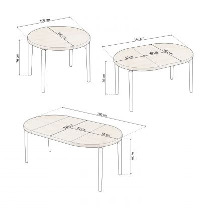 Table ronde à rallonge Padma