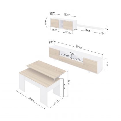 Pack salón con mesa de centro Kenzo Plus