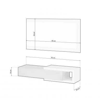 Armoire de couloir Derek avec miroir