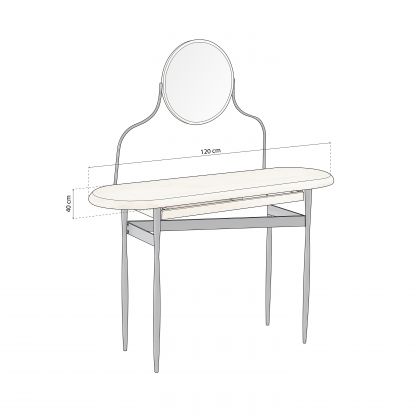 Coiffeuse avec miroir Padma
