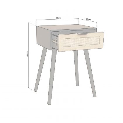 Mesa de cabeceira Sanda Rattan