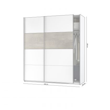 Roupeiro Brike 180 2 portas de correr