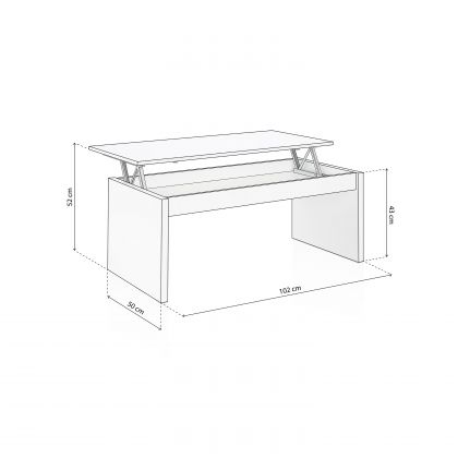 Mesa de centro elevable Evan