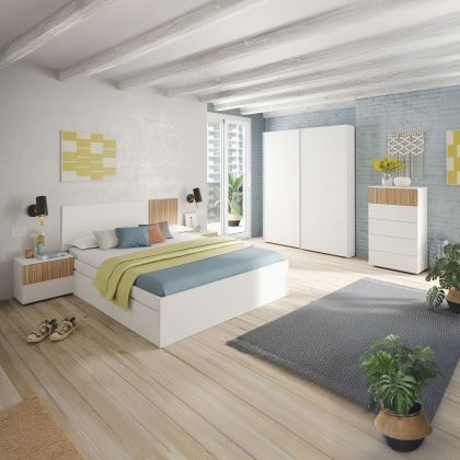 Cabeceira da cama com mesas de cabeceira Nitza