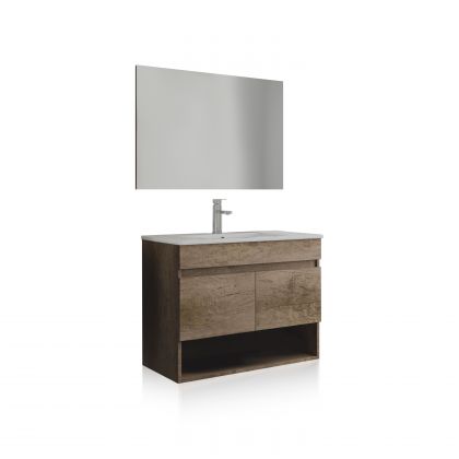 Armoire de toilette avec miroir Thai 2 portes